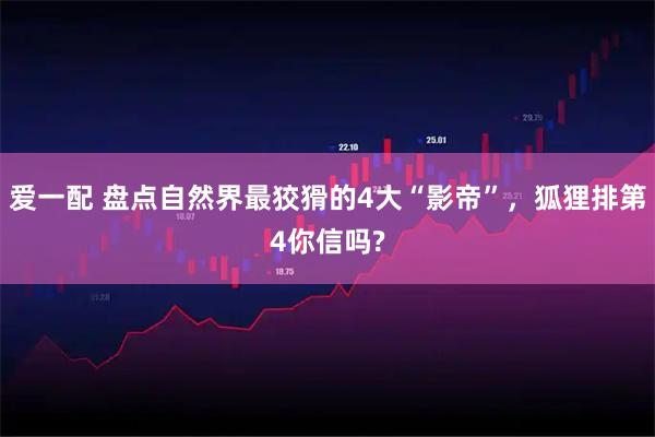 爱一配 盘点自然界最狡猾的4大“影帝”，狐狸排第4你信吗?
